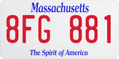 MA license plate 8FG881