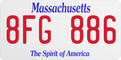 MA license plate 8FG886