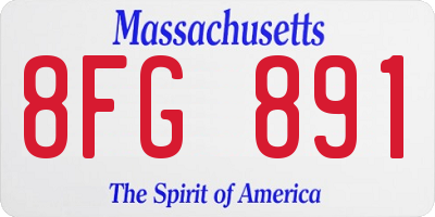 MA license plate 8FG891