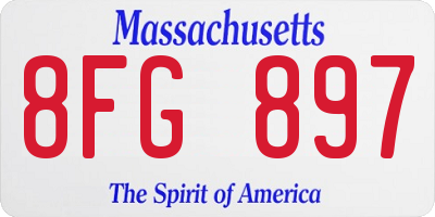 MA license plate 8FG897