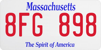 MA license plate 8FG898