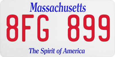 MA license plate 8FG899