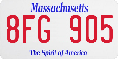 MA license plate 8FG905