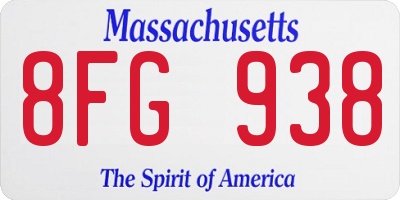 MA license plate 8FG938