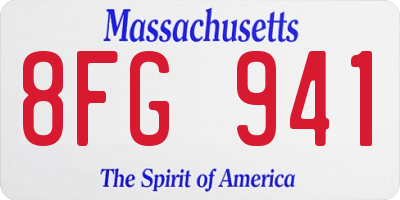 MA license plate 8FG941