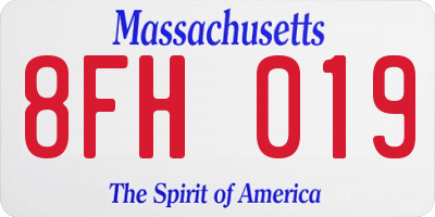 MA license plate 8FH019