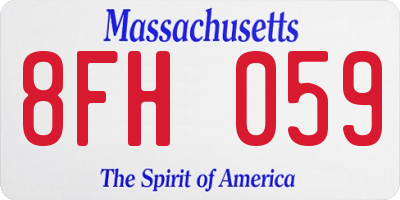 MA license plate 8FH059
