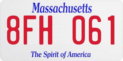 MA license plate 8FH061