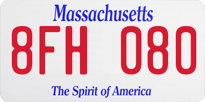 MA license plate 8FH080