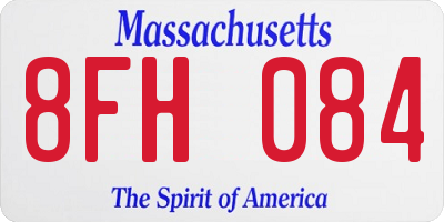 MA license plate 8FH084