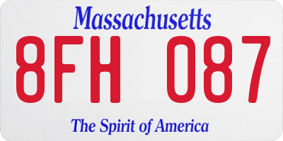 MA license plate 8FH087
