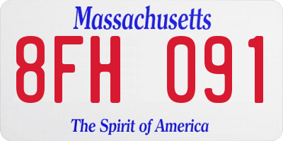 MA license plate 8FH091