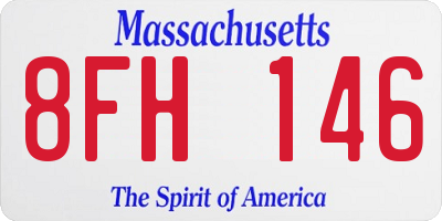 MA license plate 8FH146