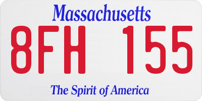 MA license plate 8FH155