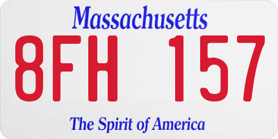 MA license plate 8FH157