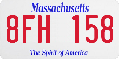 MA license plate 8FH158