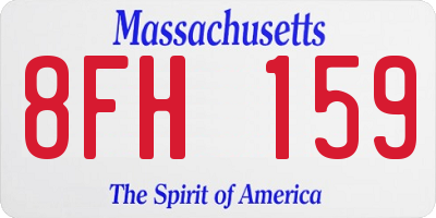 MA license plate 8FH159