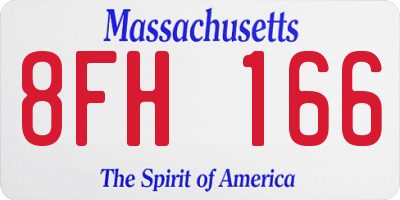 MA license plate 8FH166