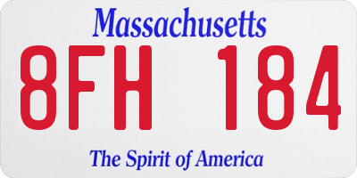 MA license plate 8FH184