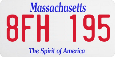MA license plate 8FH195