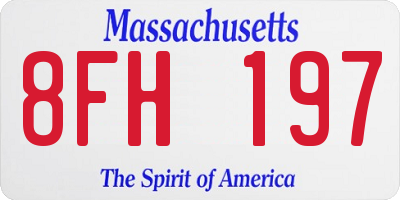 MA license plate 8FH197