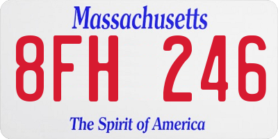 MA license plate 8FH246