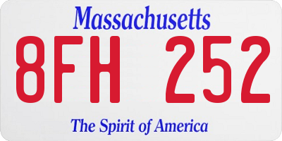 MA license plate 8FH252
