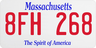 MA license plate 8FH268