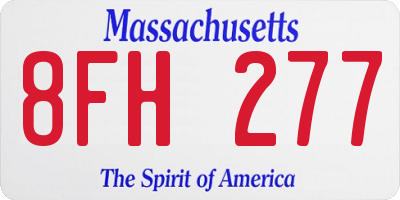 MA license plate 8FH277