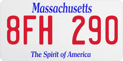 MA license plate 8FH290