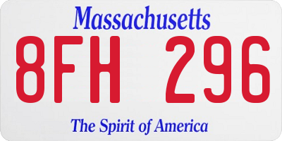 MA license plate 8FH296