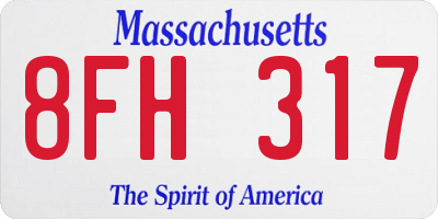 MA license plate 8FH317