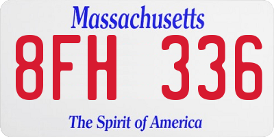 MA license plate 8FH336