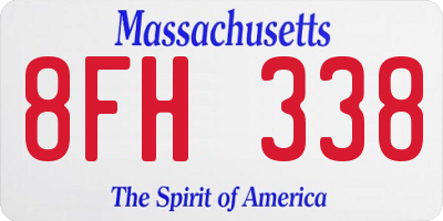 MA license plate 8FH338