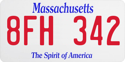 MA license plate 8FH342