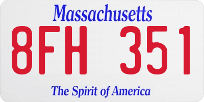 MA license plate 8FH351