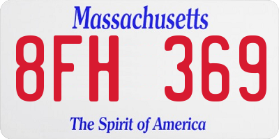 MA license plate 8FH369
