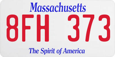 MA license plate 8FH373