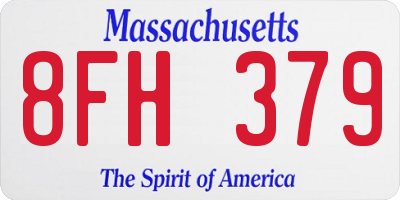 MA license plate 8FH379