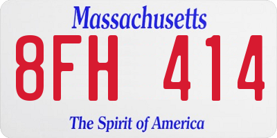 MA license plate 8FH414