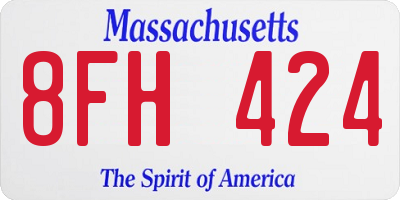 MA license plate 8FH424