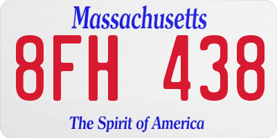 MA license plate 8FH438