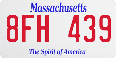 MA license plate 8FH439