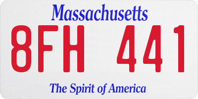MA license plate 8FH441