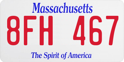 MA license plate 8FH467