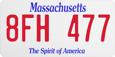 MA license plate 8FH477