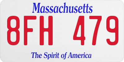 MA license plate 8FH479