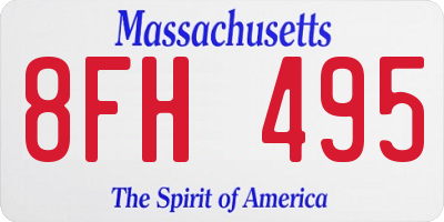 MA license plate 8FH495