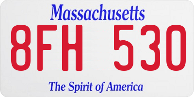 MA license plate 8FH530