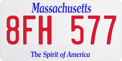 MA license plate 8FH577